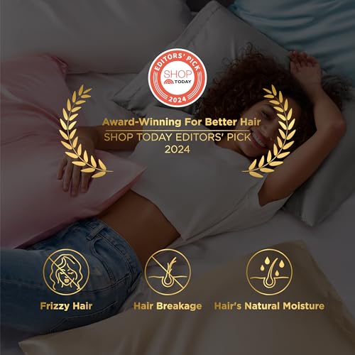 Bedsure Stone Blue Satin Pillowcase 2 Pack for Sleeping Women Men, OEKO-TEX STANDARD 100, Envelope Closure, Standard Siz