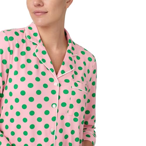 Kate Spade New York Women’s Sleepwear Pajama Set, Notch Collar 3/4 Sleeve Top & Full Length Pants Not Suitable for Work